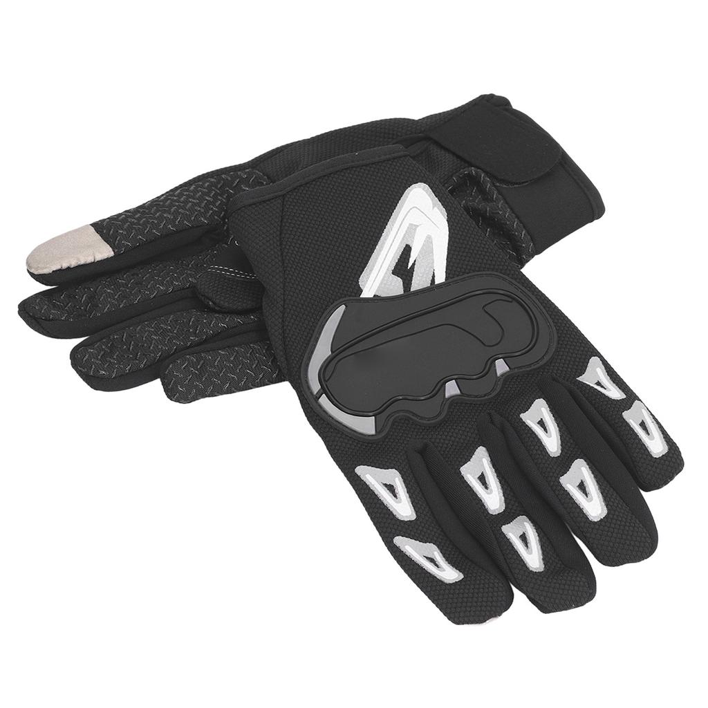 Riding Gloves Motorcycle Gloves Black Grey Full Finger Touch Screen Strong Grip Anti Slip