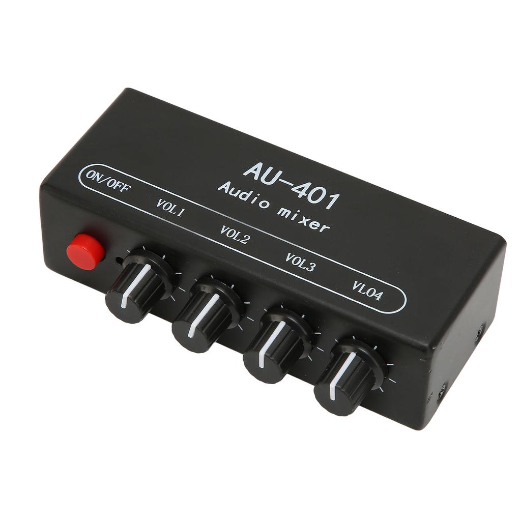 Stereo Mixer 4 In 1 Out Independent Volume Control 3.5mm Mini Sound Mixer for Headphone Amplifier PC
