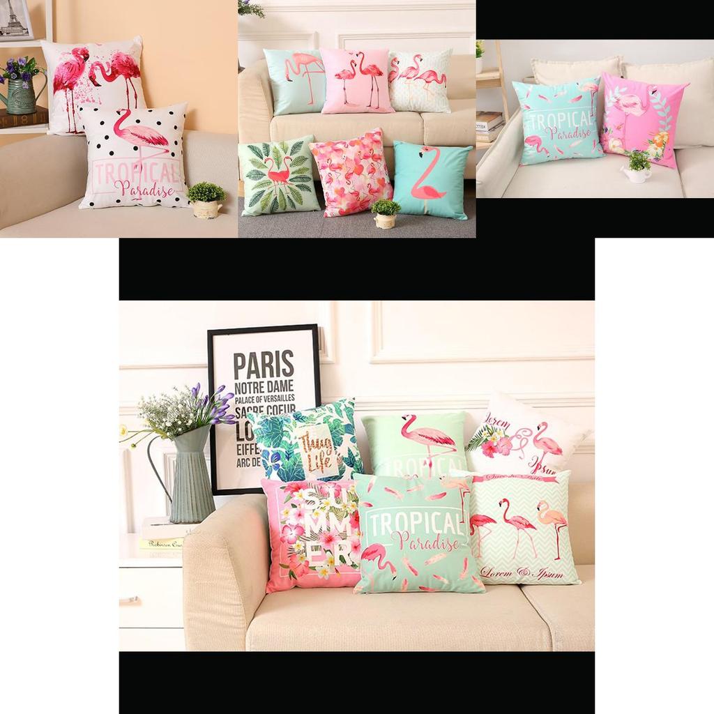 Versatile Flamingo Throw Pillow Case For Sofa Chairs With Premium Cotton Linen
