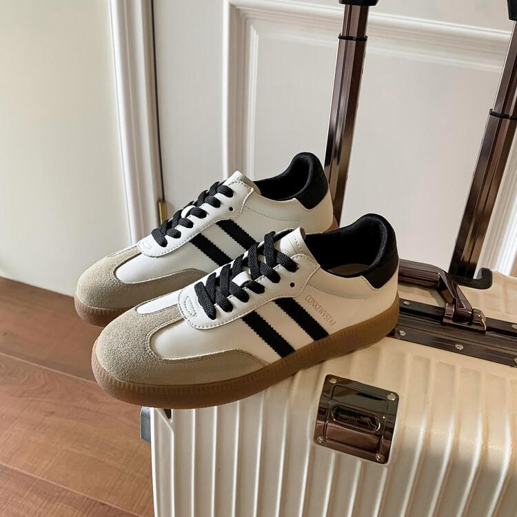 

Ретро обувь Dexun 2025 лето и осень новая женская обувь американские универсальные спортивные и досуговые кеды на плоской подошве 39 абрикосовый