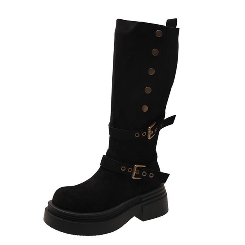 

Maillard Martin boots women s thick-soled heightening two wear boots brown knight boots women s boots 39 чорний
