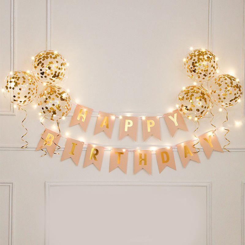 Birthday Banner Decoration, Scene Arrangement, Baby's First Birthday Balloon, Children's Party Background, Happy Birthday