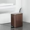 Stainless Steel Trash Can with Lid Narrow Gap Foot Pedal Bathroom Small Rectangle Step Bin
