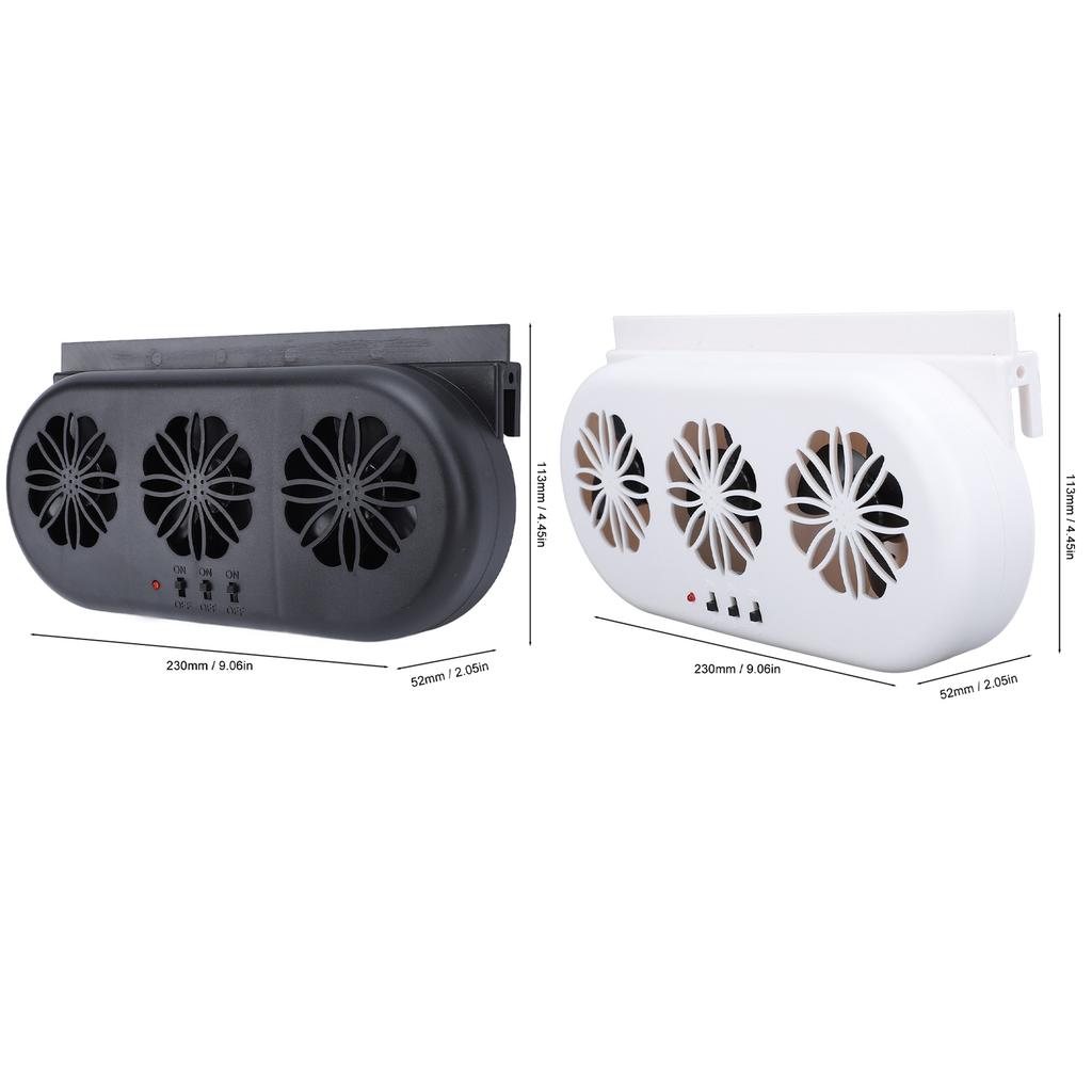 Car Air Vent Cooling Fan SUV Window Cooler 3 Outlet USB Plug in Circulation Exhaust Smoke