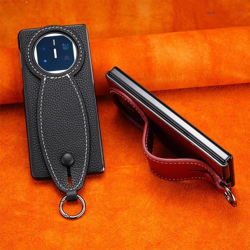 Applicable To Huawei Matex5 Mobile Phone Case Wristband Bracket New X3 Collector's Edition Lychee Pattern Internet Celebrity Business Leather Case
