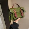 Estilo Universitario Retro Bolso Cambridge Bolso de Hombro de Cuero PU Bolso Cruzado Simple Streetwear