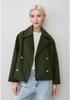 2025 Herbst Damen Europäischer & Amerikanischer Stil Zweireihiger Kurzer Wollmantel