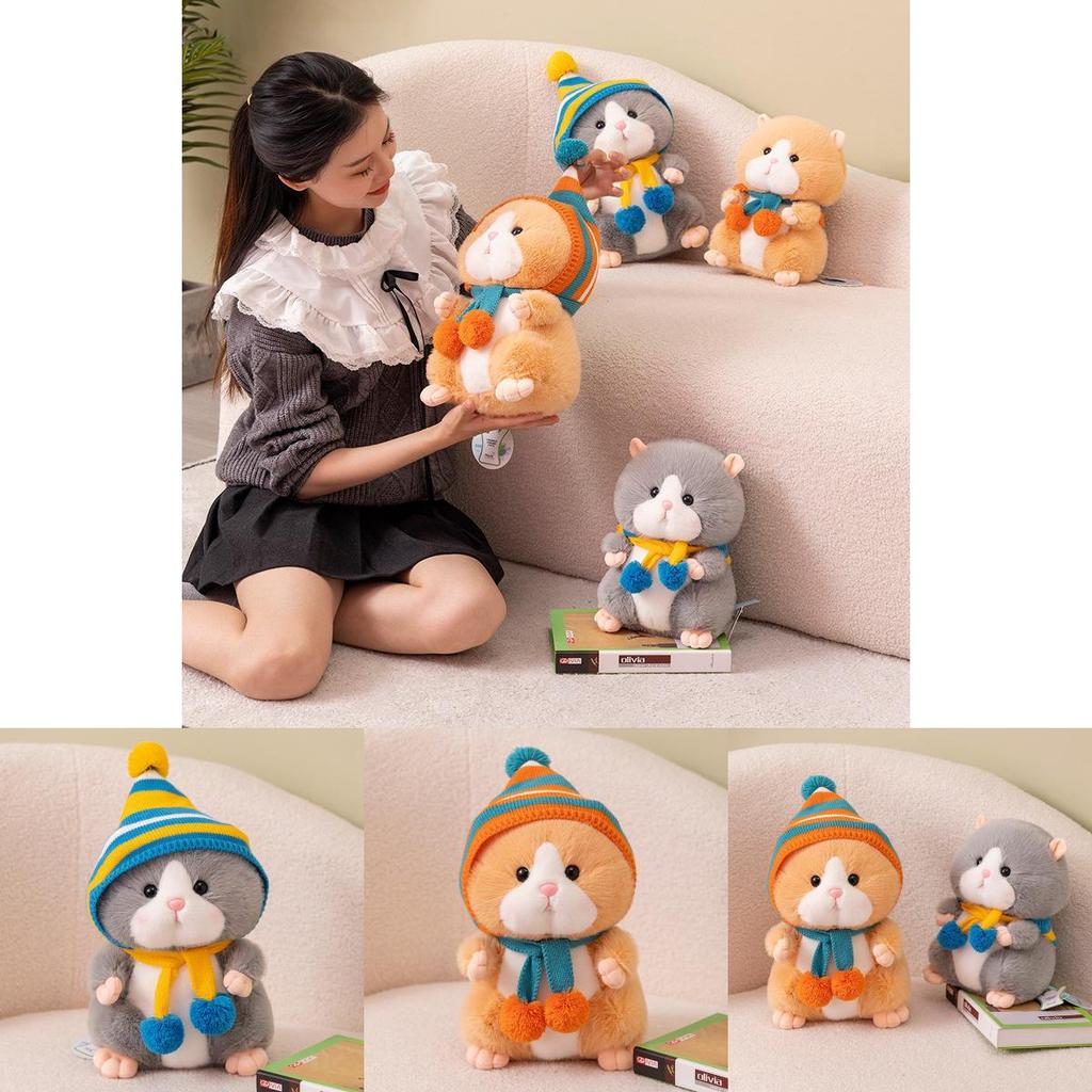 Authentic Golden Hamster Plush Toy Adorable Fat Hamster Doll For Birthday Gift