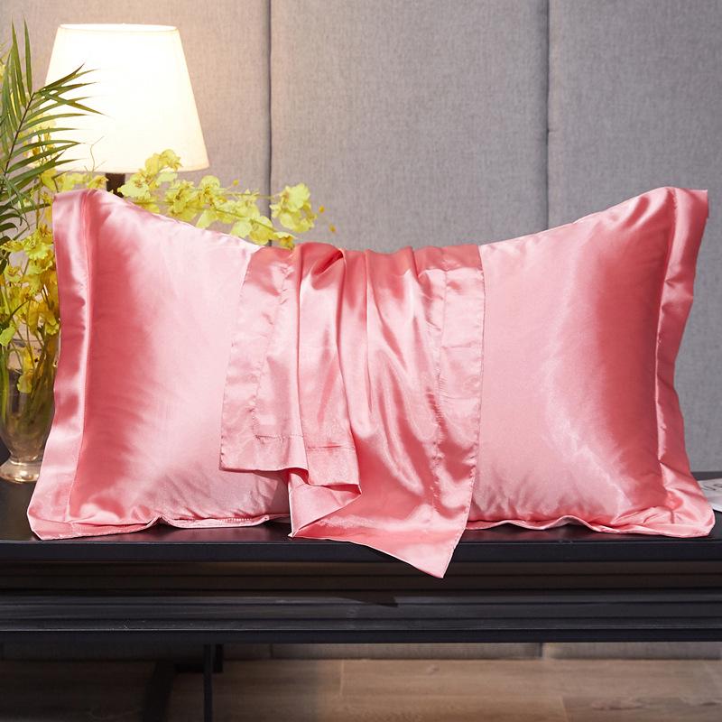 Solid Color Mulberry Silk Pillowcase - Adult Silky Ice Silk Cover