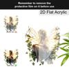 Acrylic Floral Fairy Suncatcher, Stained Glass Style Window Hanging Ornament for Fantasy and Nature Lovers