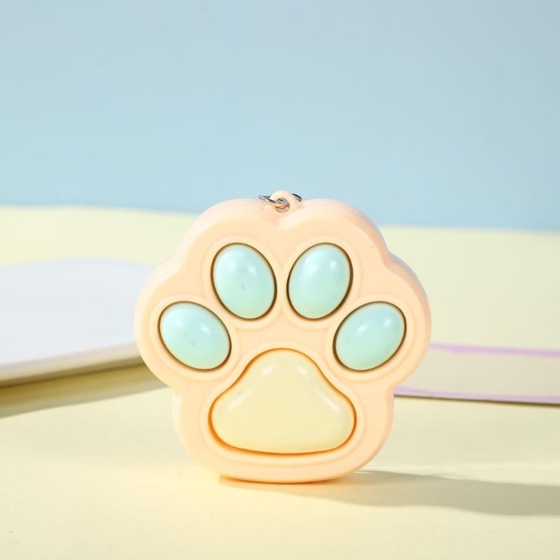Interactive Cat Paw Keychain Press Toy for Stress Relief Keyring Office Travel Sturdy Plastic Accessory Gift