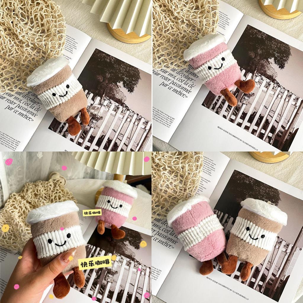 Cute Plush Coffee Cup Doll Keychain With Pp Cotton Filling For Gifts And Accessories