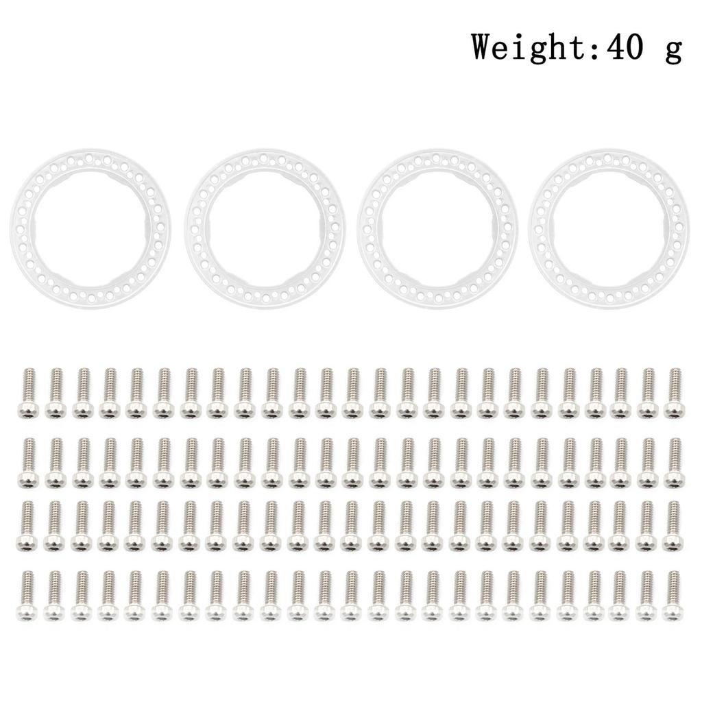 4pcs Aluminum 1.9inch Remote Control Beadlock Wheel Rim Ring Replacement  for 1:10 Crawler Remote Control Car