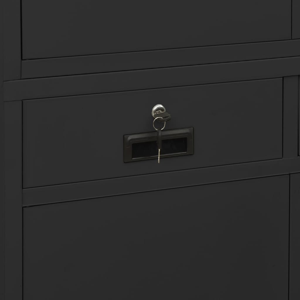 Office Cabinet Anthracite Grey 90 x 40 x 180 cm Steel