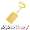 Vertical Transverse Plastic Id Name Card Holder Work Badge W/ Lanyard
