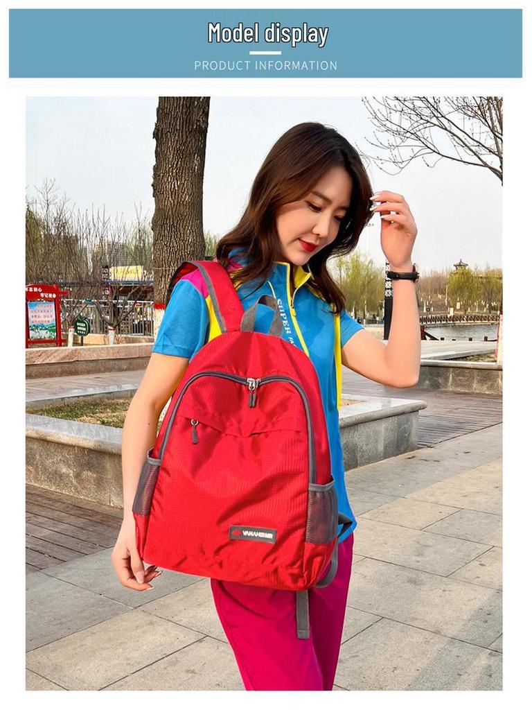 Ultralight Portable Outdoor Folding Backpack with Logo Print