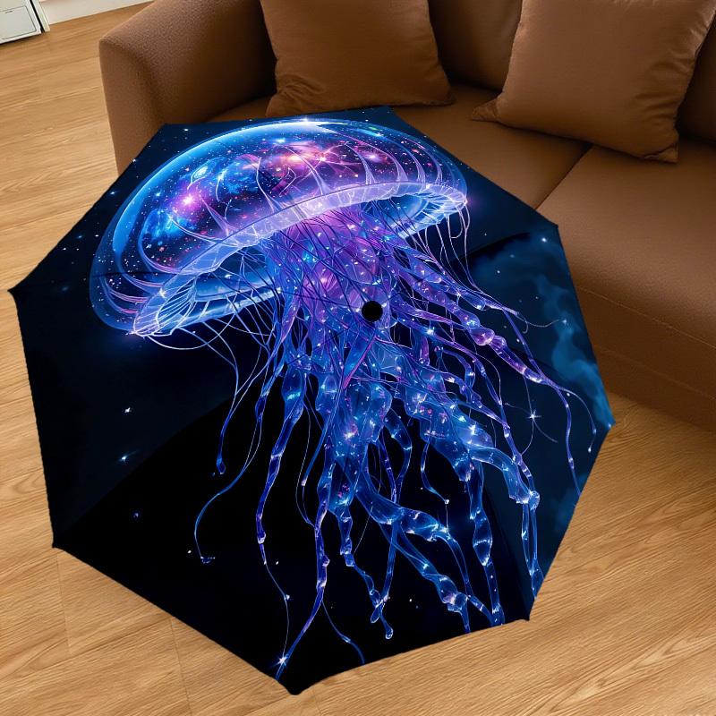 1pc Jellyfish, Galaxy Automatic Open/Close Umbrella with Windproof, 8-Rib Sturdy Canopy, Durable Ribs, Fashionable Design1190A
