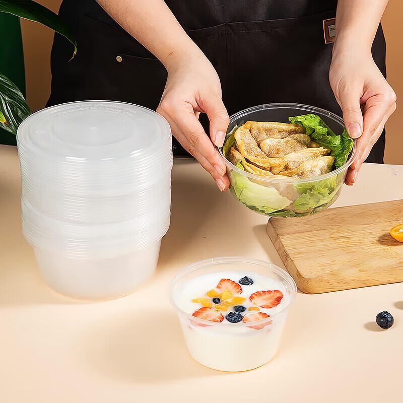 COFORCARE Disposable Round Meal Box with Lid