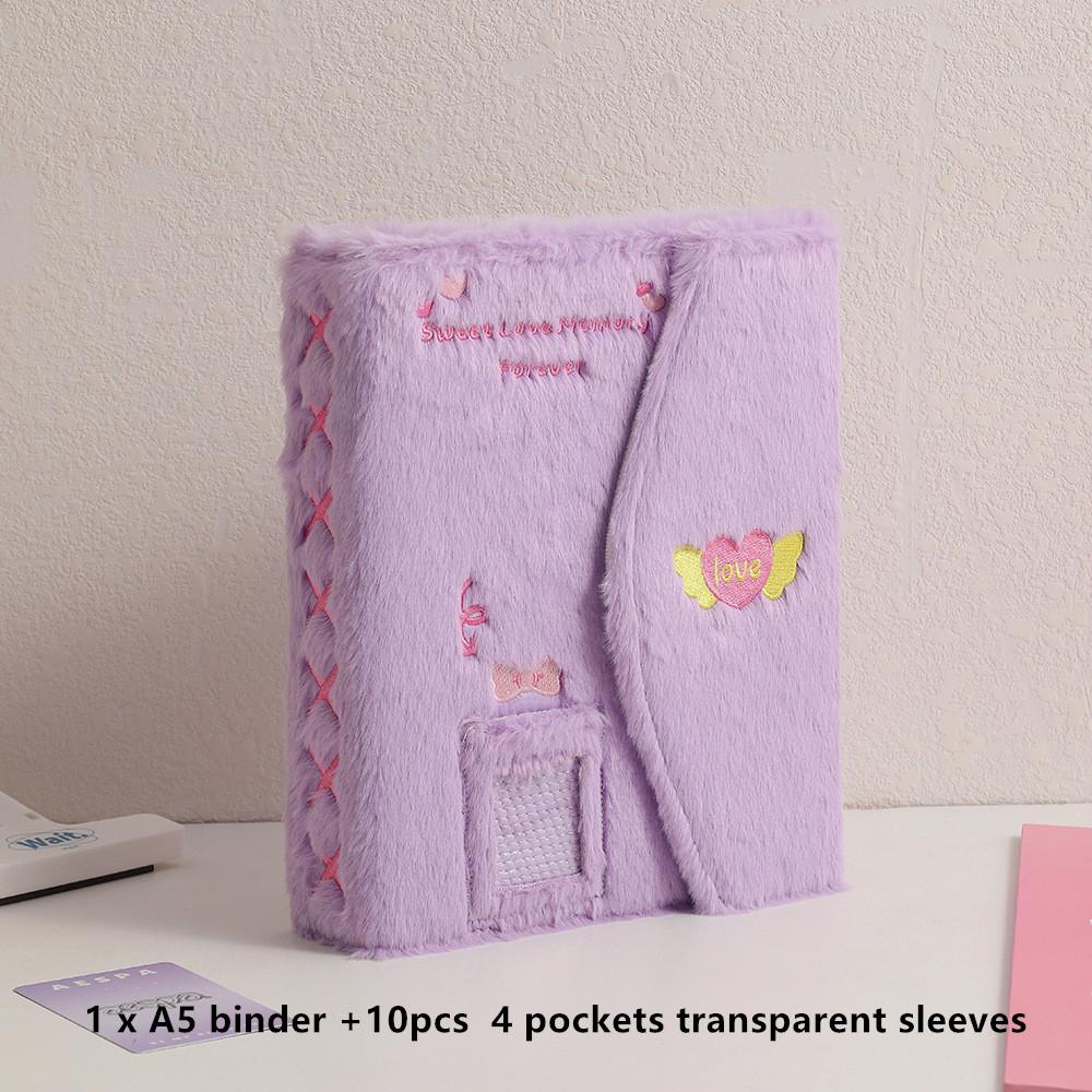 MINKYS Kawaii Fluffy Envelope Shape Plush A5 Kpop Photocard Binder Collect Book Idol Photo Card Holder Photocard Album