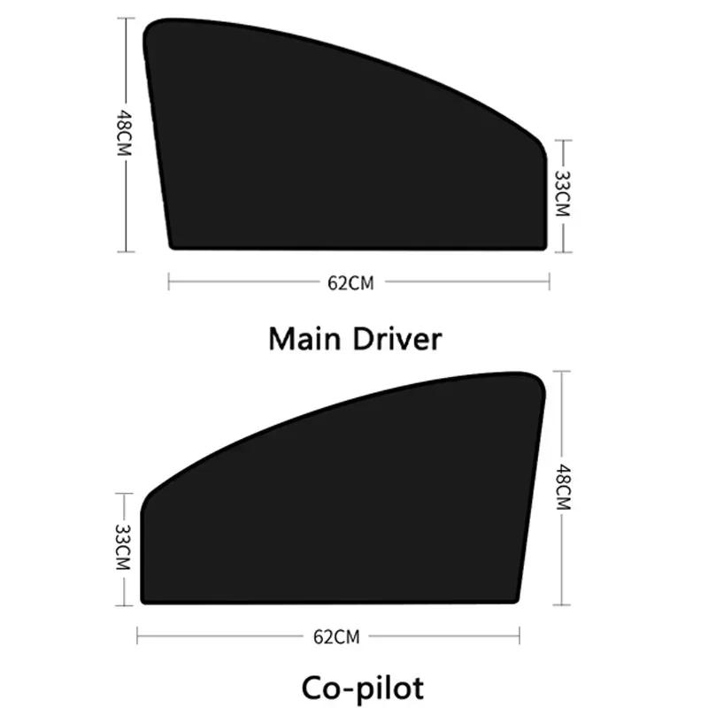 

2PCS Magnetic Car Sun Shade UVProtection Covers Sun Visor Summer Protection Window Curtain for Front Rear Black Auto Accessories