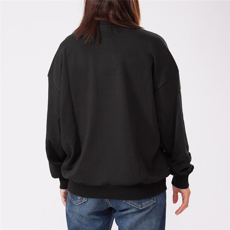 Li Ning Color Block Logo Print Crew Neck Sports Sweatshirt Men sweatshirts Black AWDRF73-1