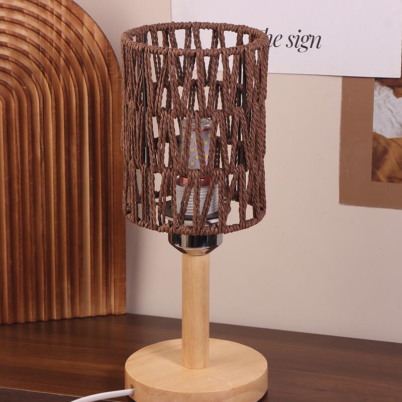 Rattan Lampshade 11.5X14.5Cm Pendant Lamp Shade Bohemian Style Handwoven Lampshade Home Cafe El Ceiling Lamp Light Cover