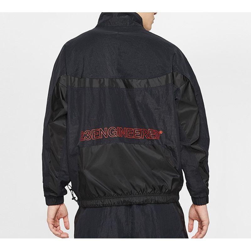 Jordan 23 Engineered Rubber Patch Loose Stand Collar Jacket Men Jackets Black CN4579-010