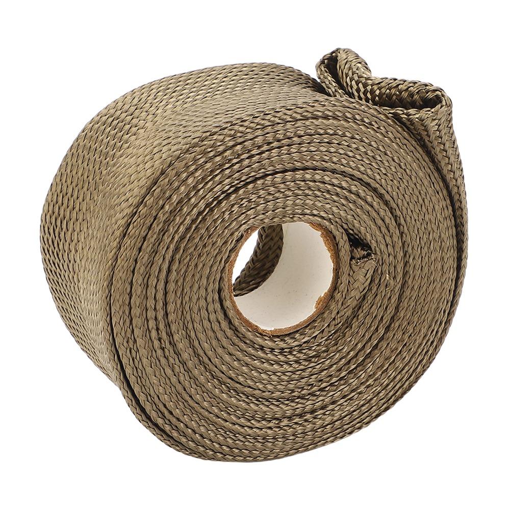 Durable Basalt Fiber Heat Shield Sleeve Fireproof Heat Proof Fuel Line Heat Shield Adjustable Exhaust Pipe Wrap Auto Wire Loom