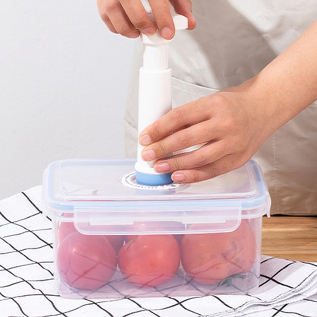 Vacuum Food Storage Box and Pump Fresh,With Date Dial Record Fridge Organizer Microwave Safe Fresh-Keeping Sealing Box
