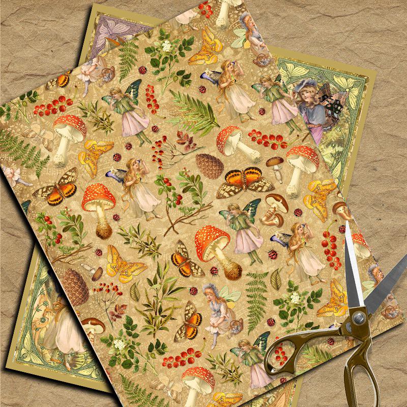 Retro Plant Sprite Pattern Journal Decoration Paper - 6 Sheets