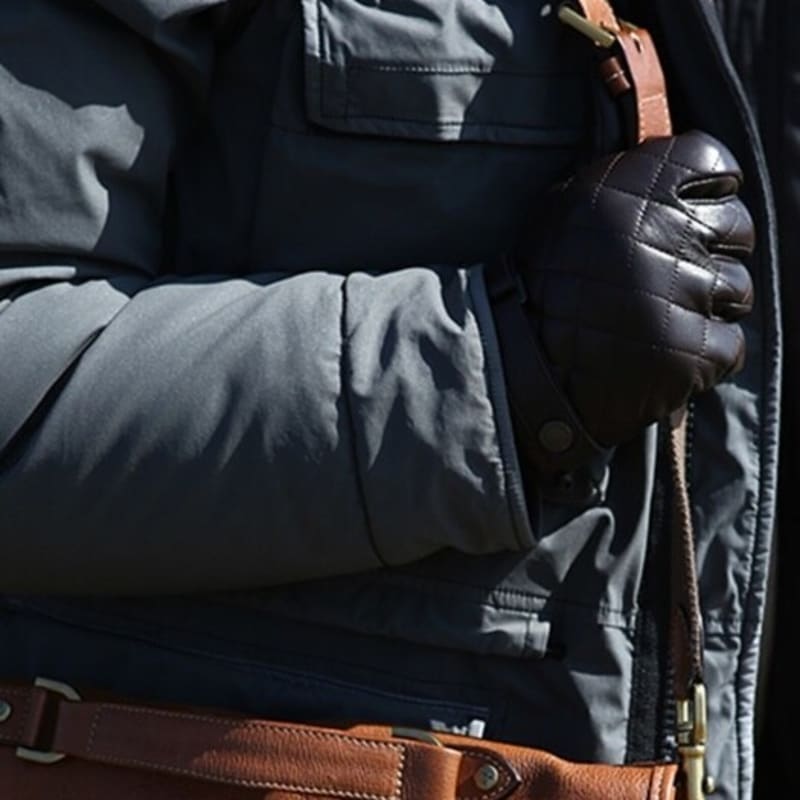 SARTOR Full-Touch Quilted Leather Gloves Brown