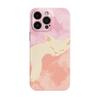 Pink oil painting cat iPhone case 13promax fine hole film case iphone17pro anti-drop protective case