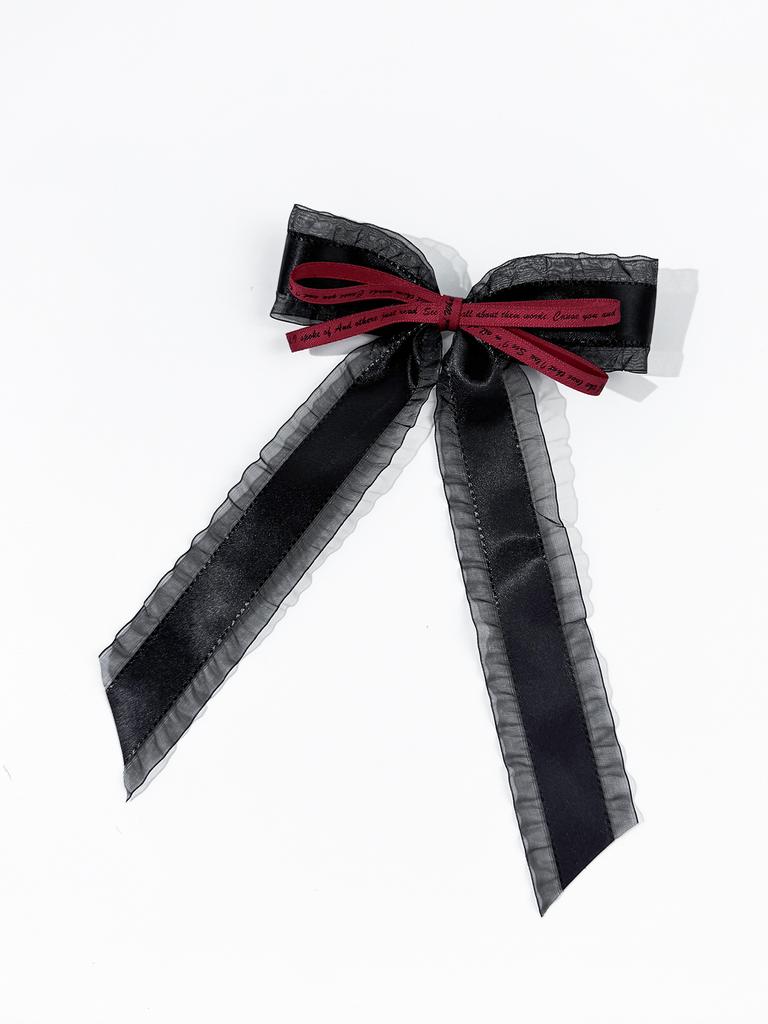 Dunkel, süß, cool, Schmetterlingsschleife, Band, Haarspange, Damenmode Persönlichkeit, hochwertiges Gefühl, Kopfschmuck, Haarschmuck