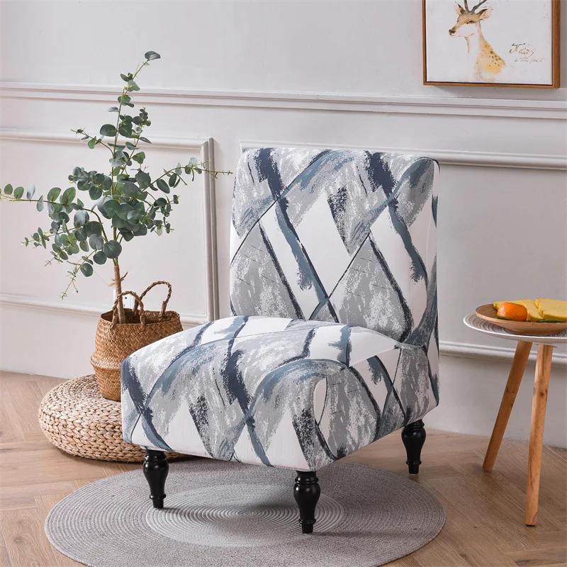 Nordic Armless Chair Cover Stretch Spandex Accent Dining Chair Covers Nordic Sofa Slipcovers for Living Room Christmas Decor