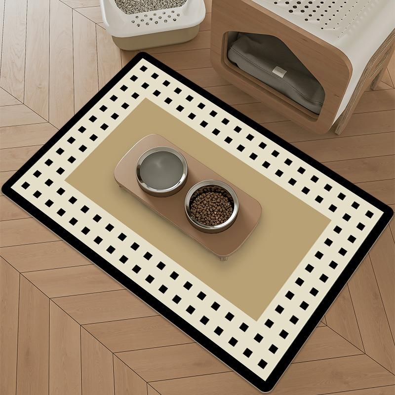 Pet Eating Mat Cat Dog Floor Mats Waterproof Urine-proof Carpet Black White Advanced Minimalist Home Decoration Rug for Kitchen