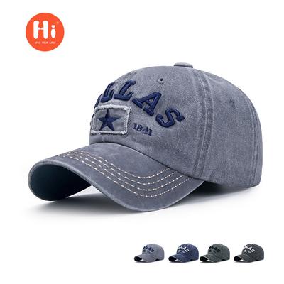 New Sticker Embroidery Three-dimensional Letter Baseball Cap for Men and Women Washed and Faded Old Sunshade Cap