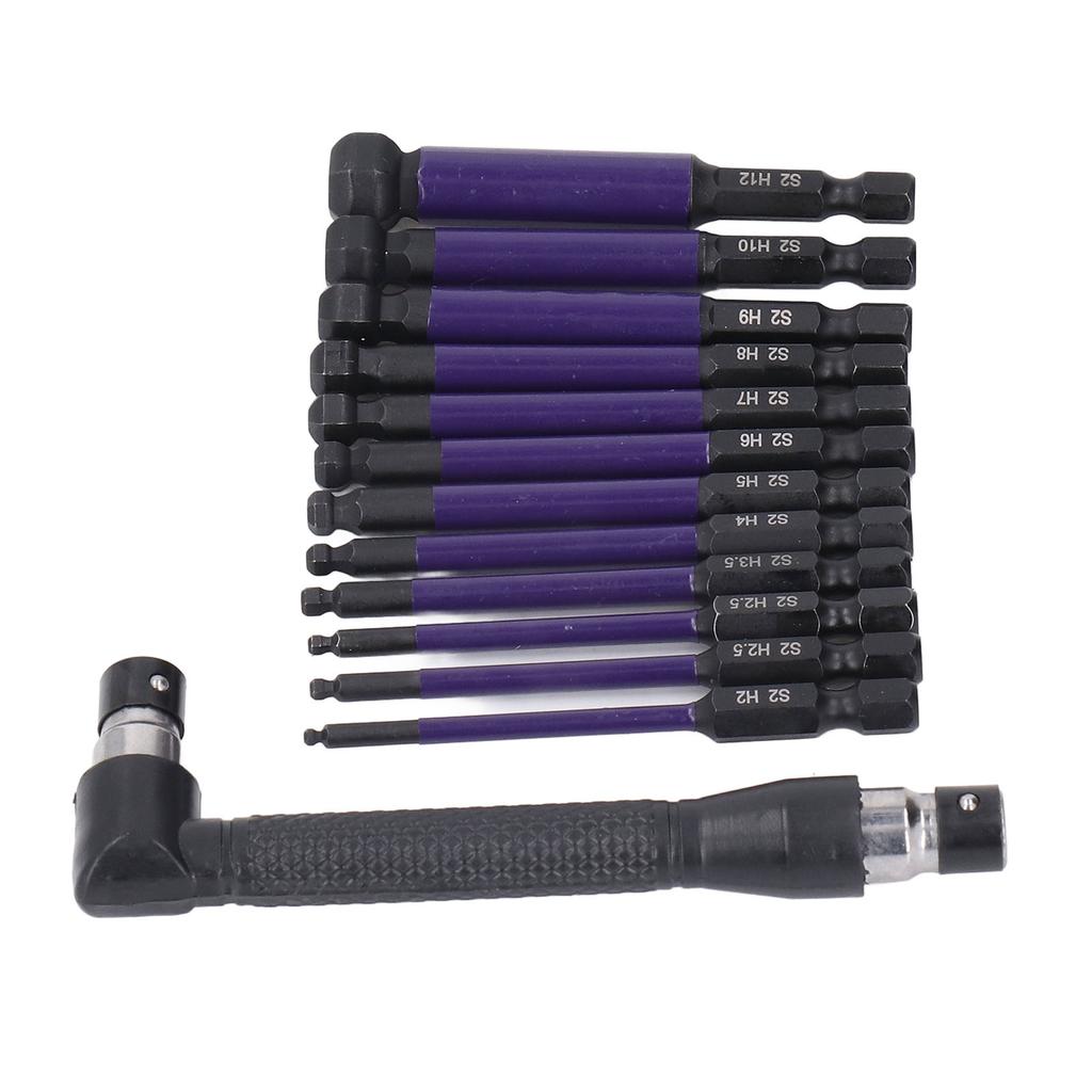 13PCS Set Hex Ball Bit Set 1/4  Alloy Steel Ball End Hex  Screwdriver Drill Bit