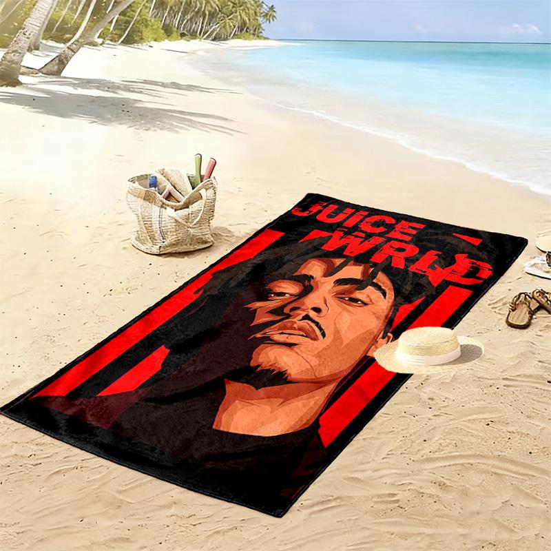 Juice Wrld's Cosmic Legacy beach towel Outdoor camping Beach towel for vacation photos Outdoor pool towel swim Absorbent bath towel printing beach