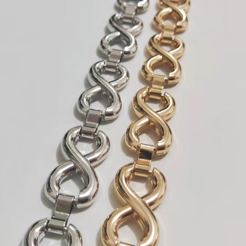 Ladies' 8-character Metal Chain Splicing, Simple and Fashionable Style Dress Decoration Style