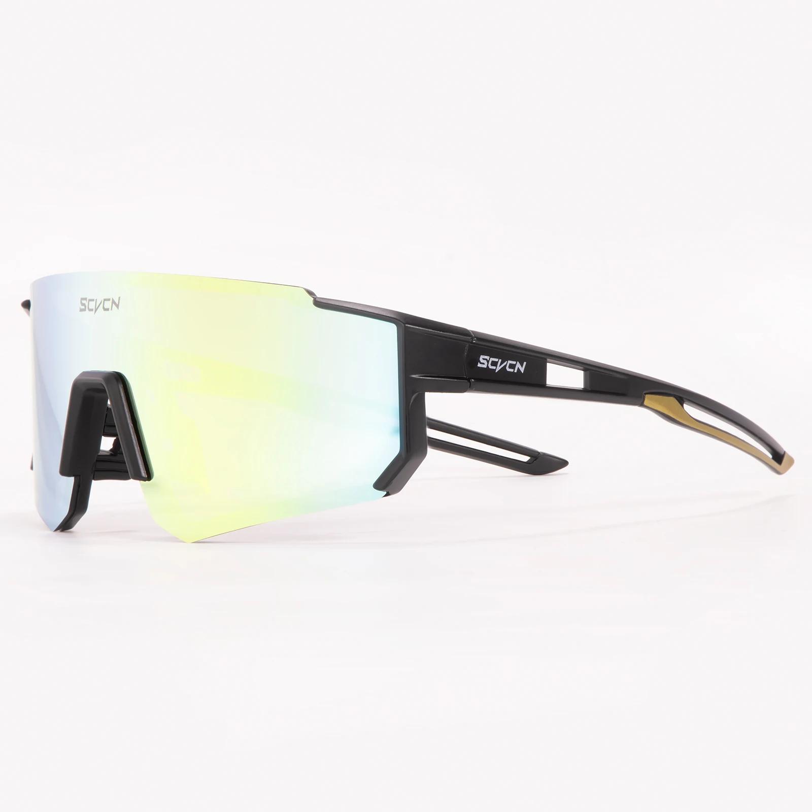 

Scvcn Sunglasses Cycling Glasses Photochromic Sports for Men Sun Mountain Bike Road Bicycle Eyewear Goggles UV400 Polarized MTB 1lens