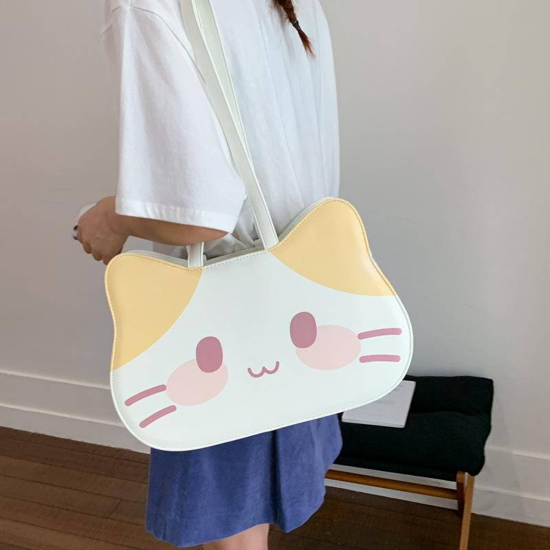New Cute Cat Three-dimensional Modeling Cute Face Backpack Girl One Pack Multi-back Large-capacity Cartoon Shoulder Bag
