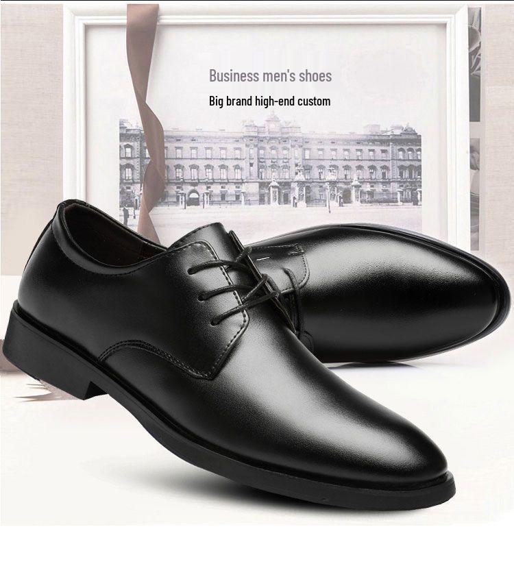 2025 High-End Men's Leather Shoes: Breathable, Soft Sole, Height-Increasing, Casual Outdoor & Business Formal.