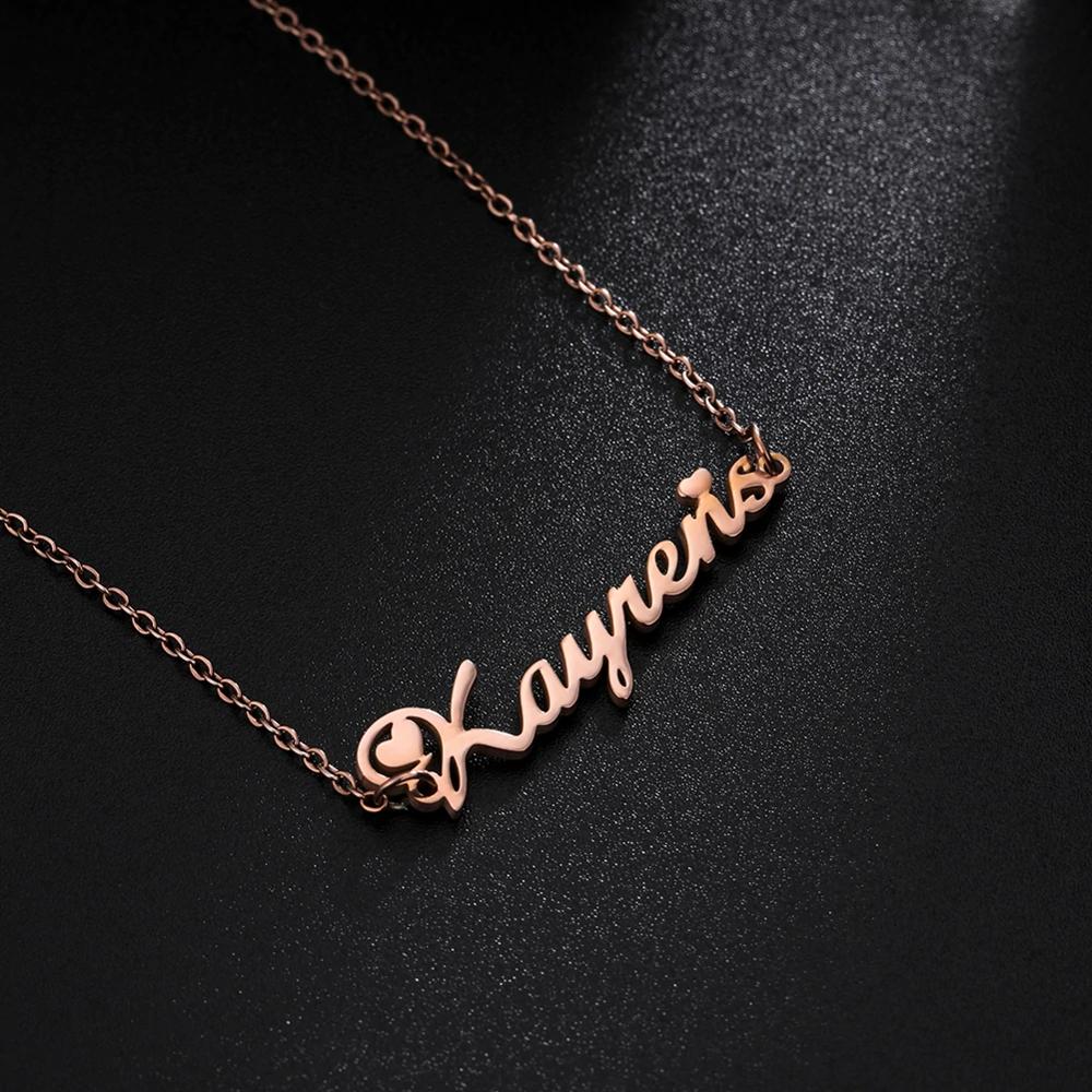Sipuris Unique Custom Letter Pendant Necklace Personalized Heart Stainless Steel Necklaces For Women Jewelry Gifts