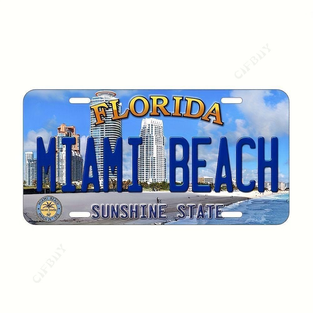 Souvenir Number for the Car , Car Number Plate for Interior Decoration, Metal, 15x30 Cm