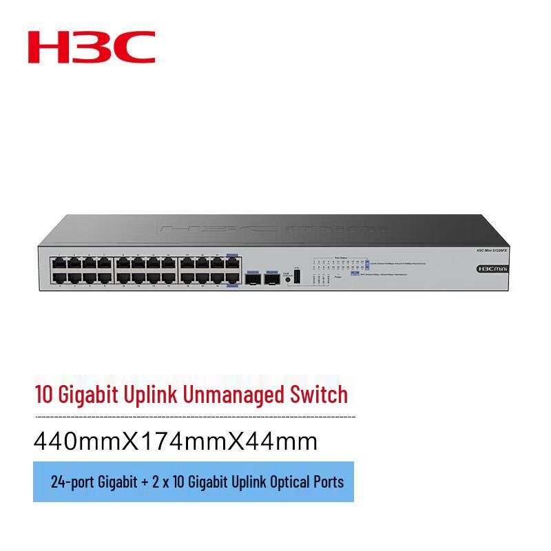 

H3C MiNi S1226FX 24-Port Gigabit Rack-Mount Switch