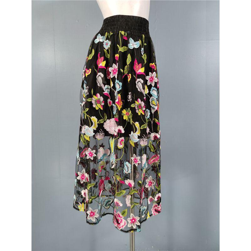 

Export Romantic Elegance Mesh Color Crocheted Black Bib Type Sleeveless Silm Slim Looking Dress Series Women s Black and White (Skirt) X L