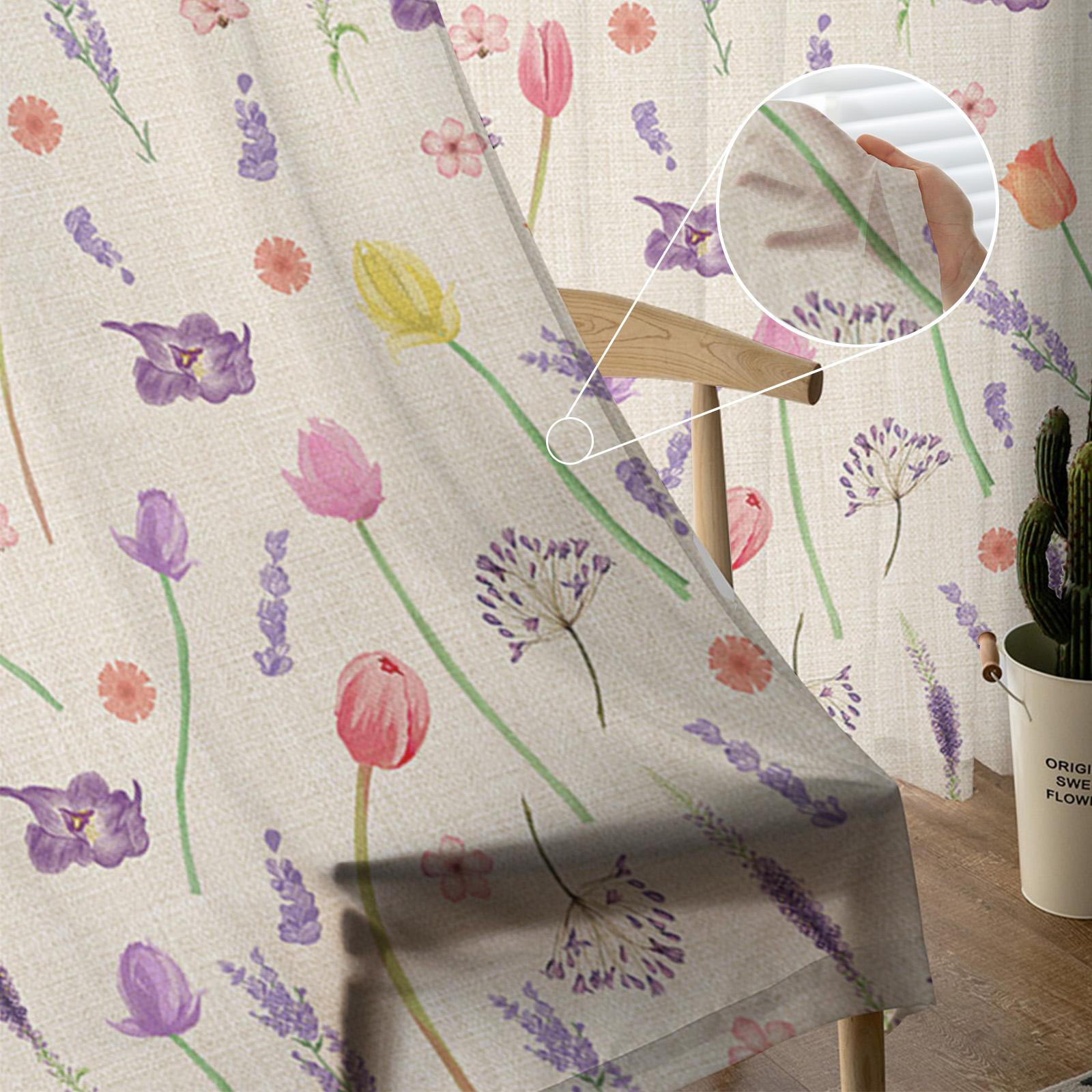 Тюльпан лавандовый завод прозрачные шторы для гостиной кухни детской спальни вуаль — фото 5