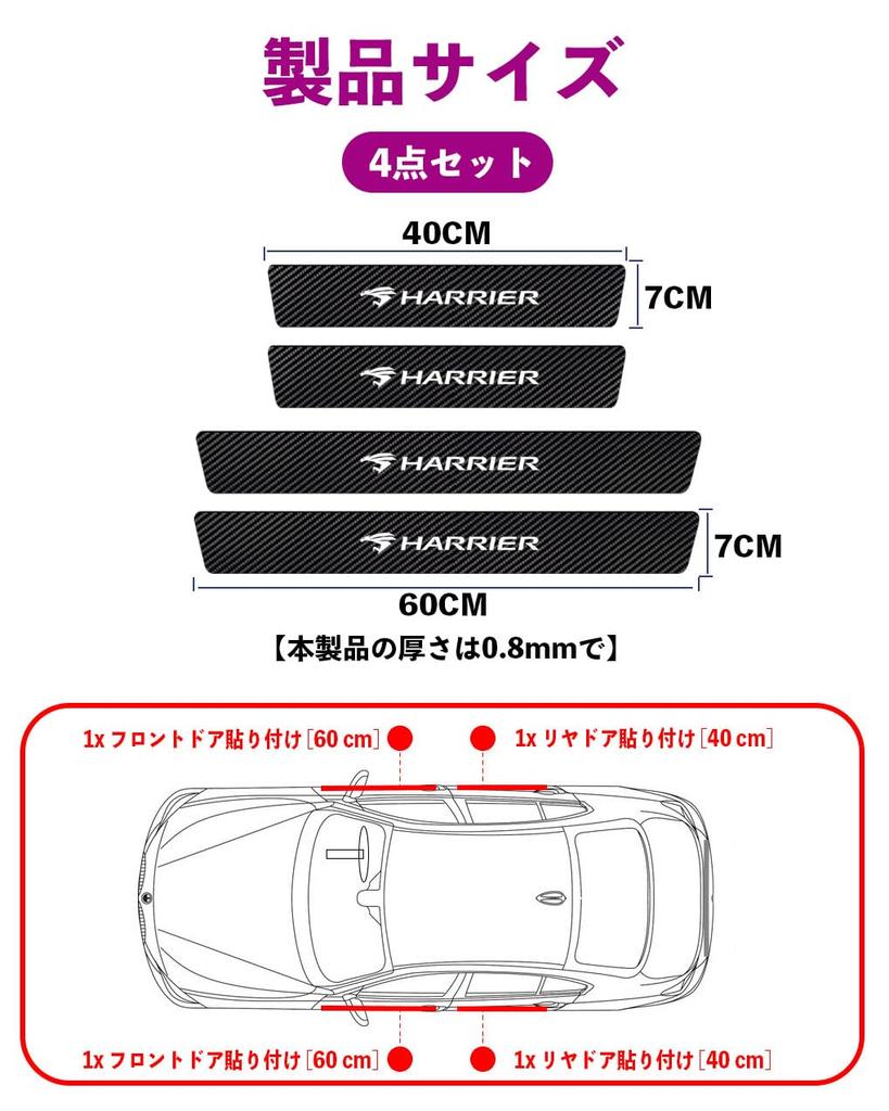 HUDIY Side Step Guard for the New Harrier 80 HARRIER 80 Series 2020 Leather Scuff Specially Designed for Car Interior Step Prevents Dirt and Comes