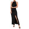 European and American Women's Clothing 2025 New Women's Sleeveless Split-ended Dress Pleated European and American Style Long Dress