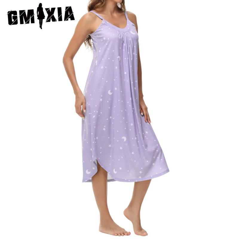 GMXIA Letní domácí oblečení dámské sexy tílko pohodlné volné noční košilky